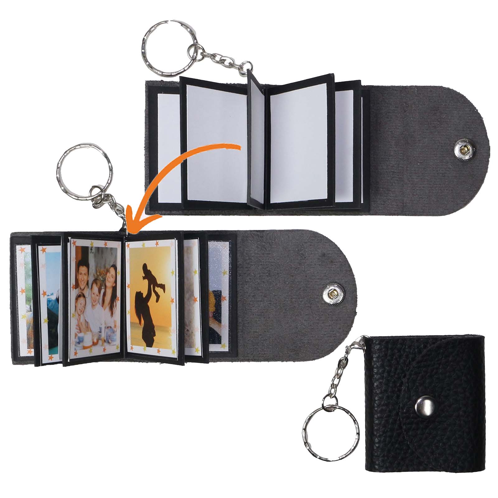 Mini Photo Keychain, Picture Keychains Personalized Album for Family, Boyfriend, Couples, Dog, Friends - uniqicon