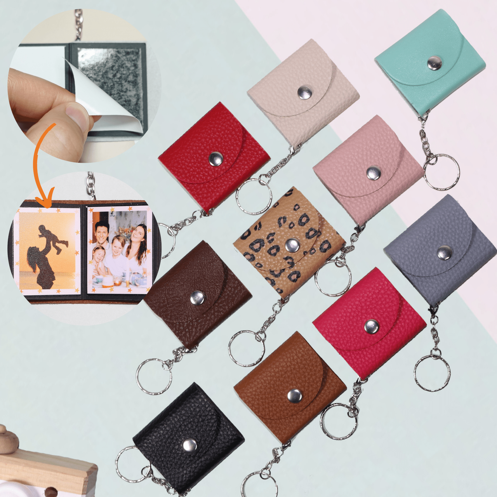 Mini Photo Keychain, Picture Keychains Personalized Album for Family, Boyfriend, Couples, Dog, Friends - uniqicon