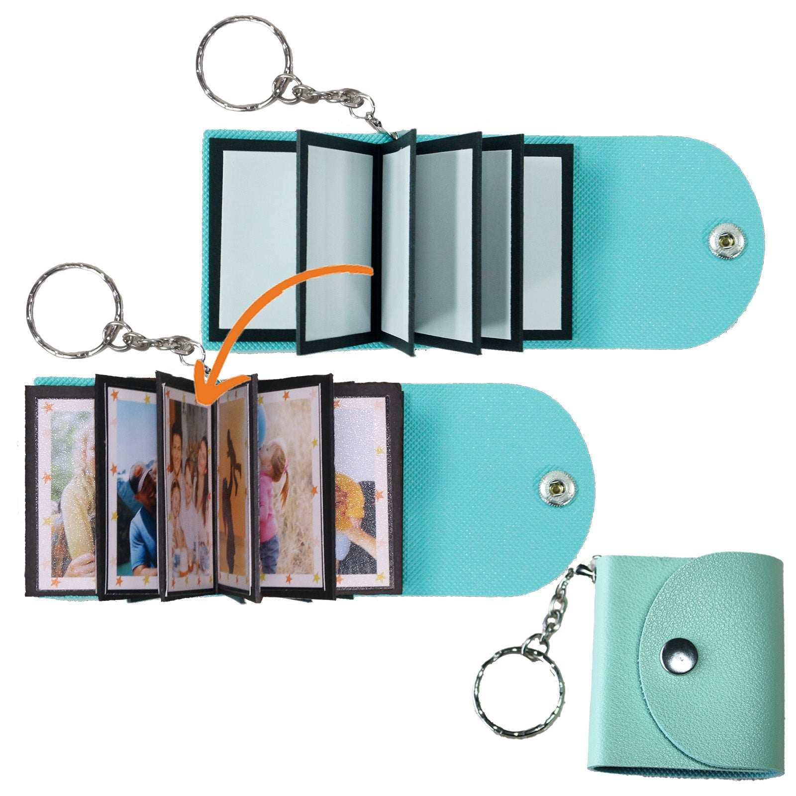 Mini Photo Keychain,Picture Keychains (White) Personalized Album for Family, Boyfriend, Couples, Dog, Friends - uniqicon