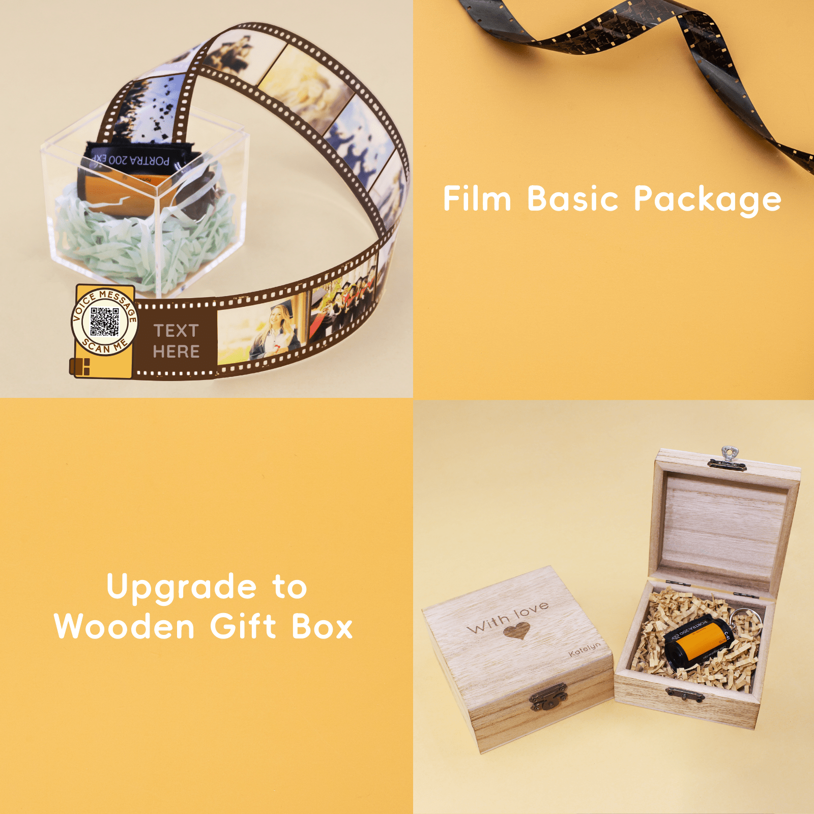 Personalized Customized Memory Retro Camera Film HD Photo Album Film Roll Keychain F1 Voice Message Creative Birthday Valentine Christmas Graduation Friend Anniversary Gift Souvenir Customized Handmade - uniqicon