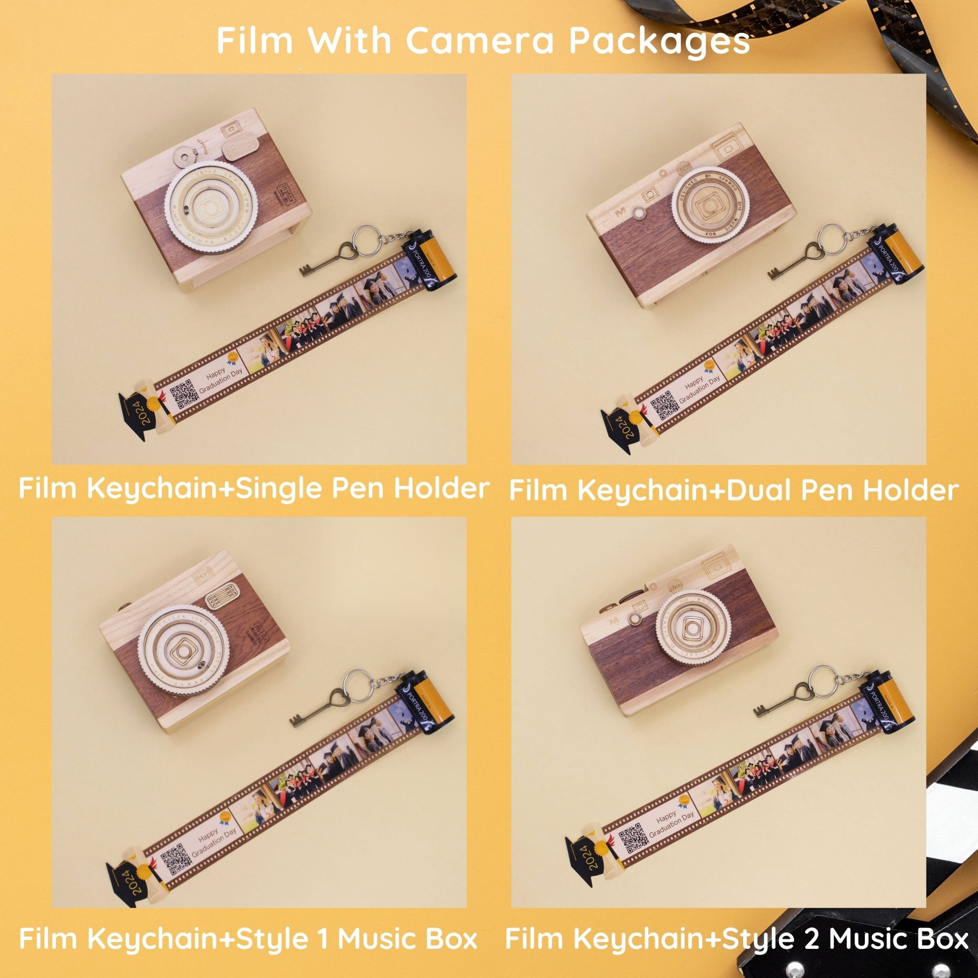 Personalized Customized Memory Retro Camera Film HD Photo Album Film Roll Keychain FG1 Voice Message Creative Birthday Valentine Christmas Graduation Friend Anniversary Gift Souvenir Customized Handmade - uniqicon