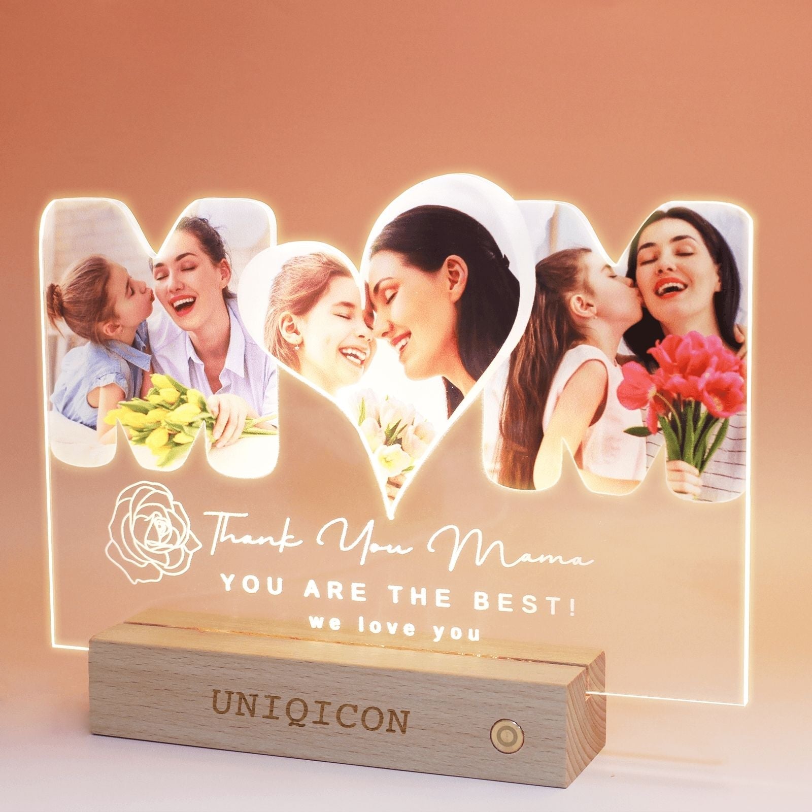 Uniqicon Mothers Day Gifts Mother in Law Gifts for Mom Thankgiving Gifts Custom Acrylic Photo Frame Plaque Desk Decorative Sign Present for Home Room Office - uniqicon