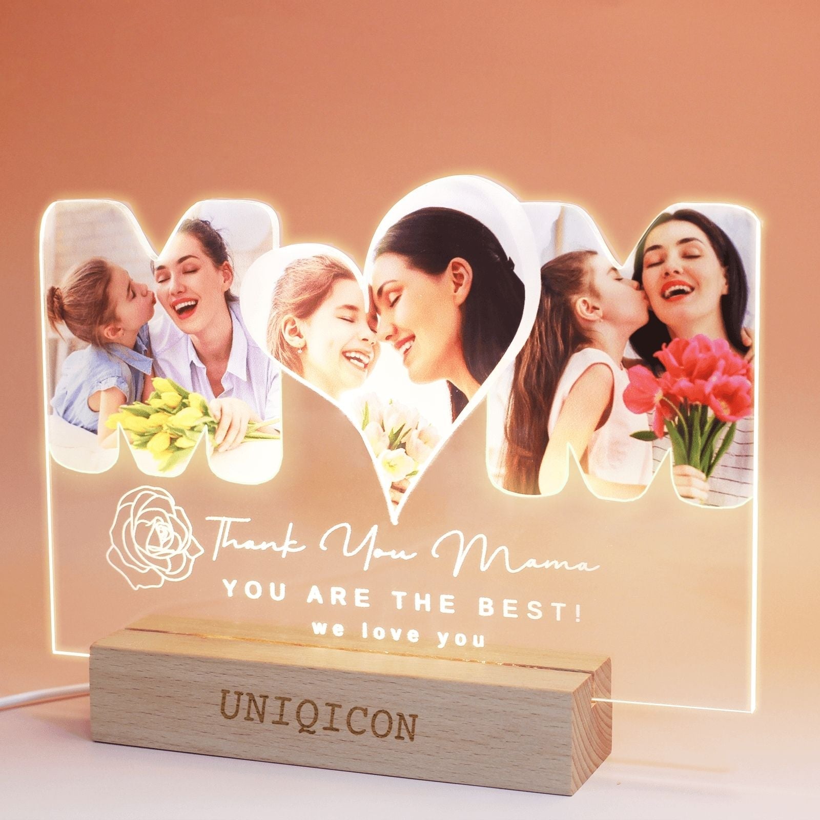 Uniqicon Mothers Day Gifts Mother in Law Gifts for Mom Thankgiving Gifts Custom Acrylic Photo Frame Plaque Desk Decorative Sign Present for Home Room Office - uniqicon