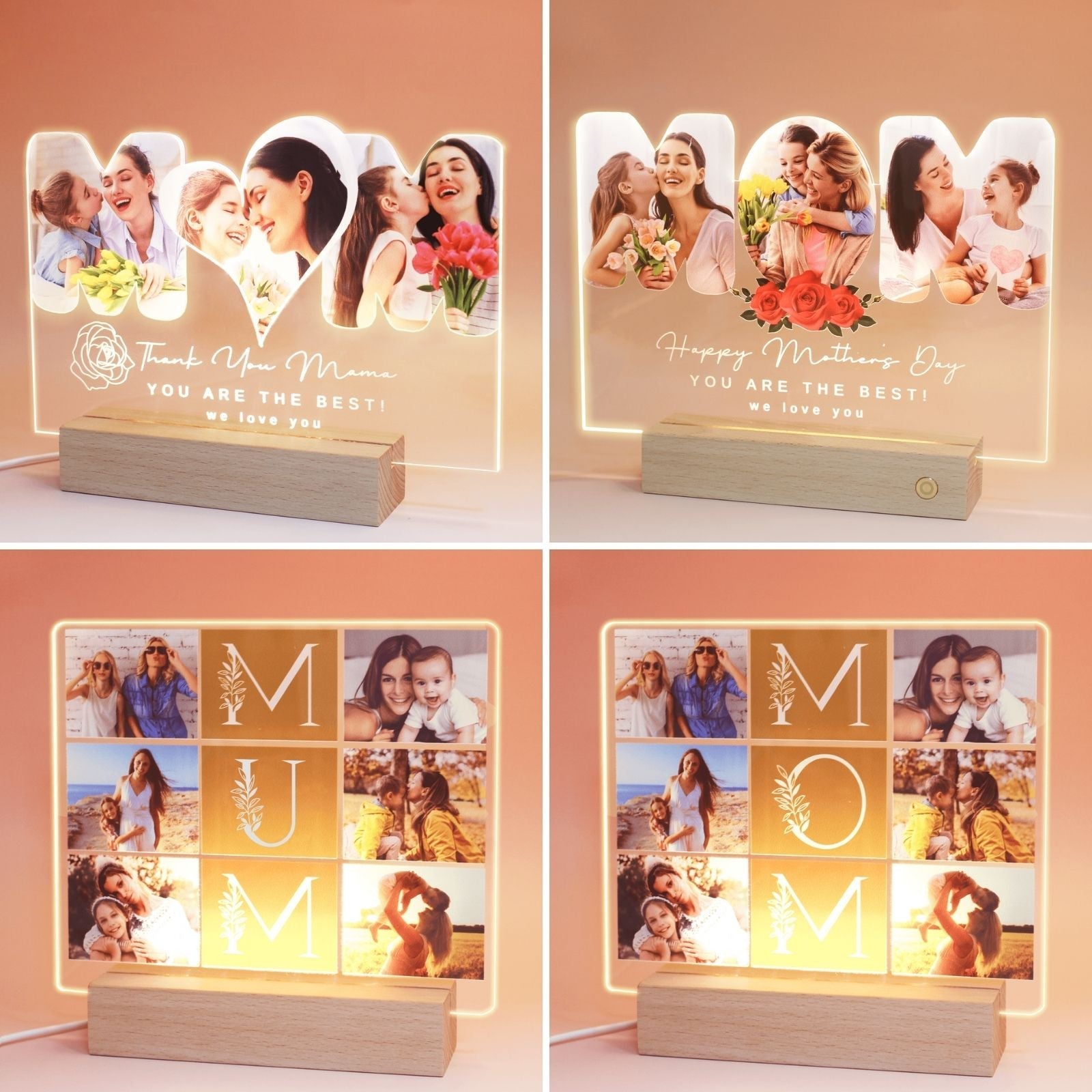 Uniqicon Mothers Day Gifts Mother in Law Gifts for Mom Thankgiving Gifts Custom Acrylic Photo Frame Plaque Desk Decorative Sign Present for Home Room Office - uniqicon