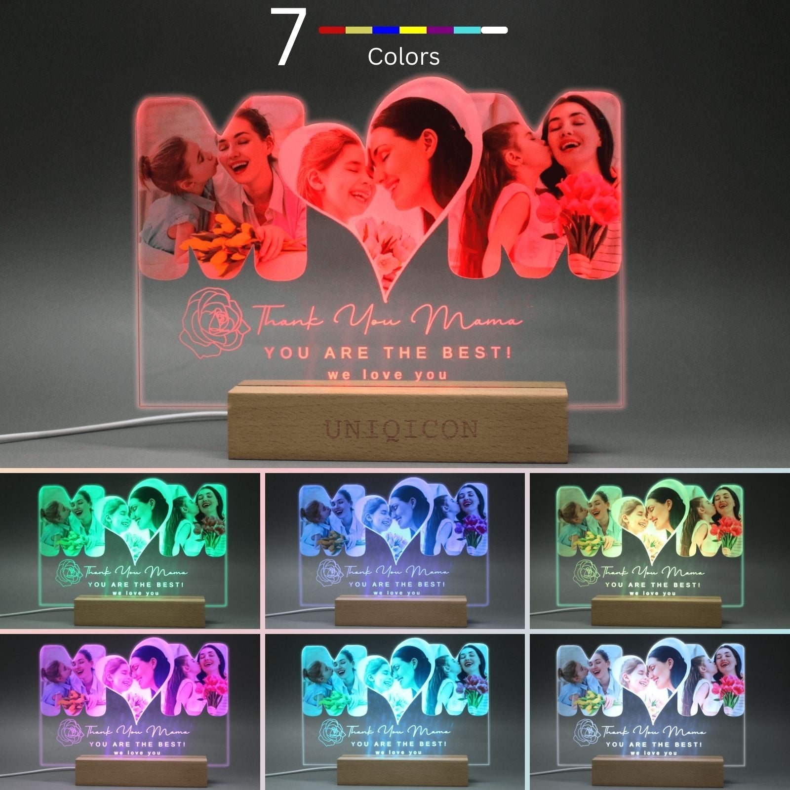 Uniqicon Mothers Day Gifts Mother in Law Gifts for Mom Thankgiving Gifts Custom Acrylic Photo Frame Plaque Desk Decorative Sign Present for Home Room Office - uniqicon